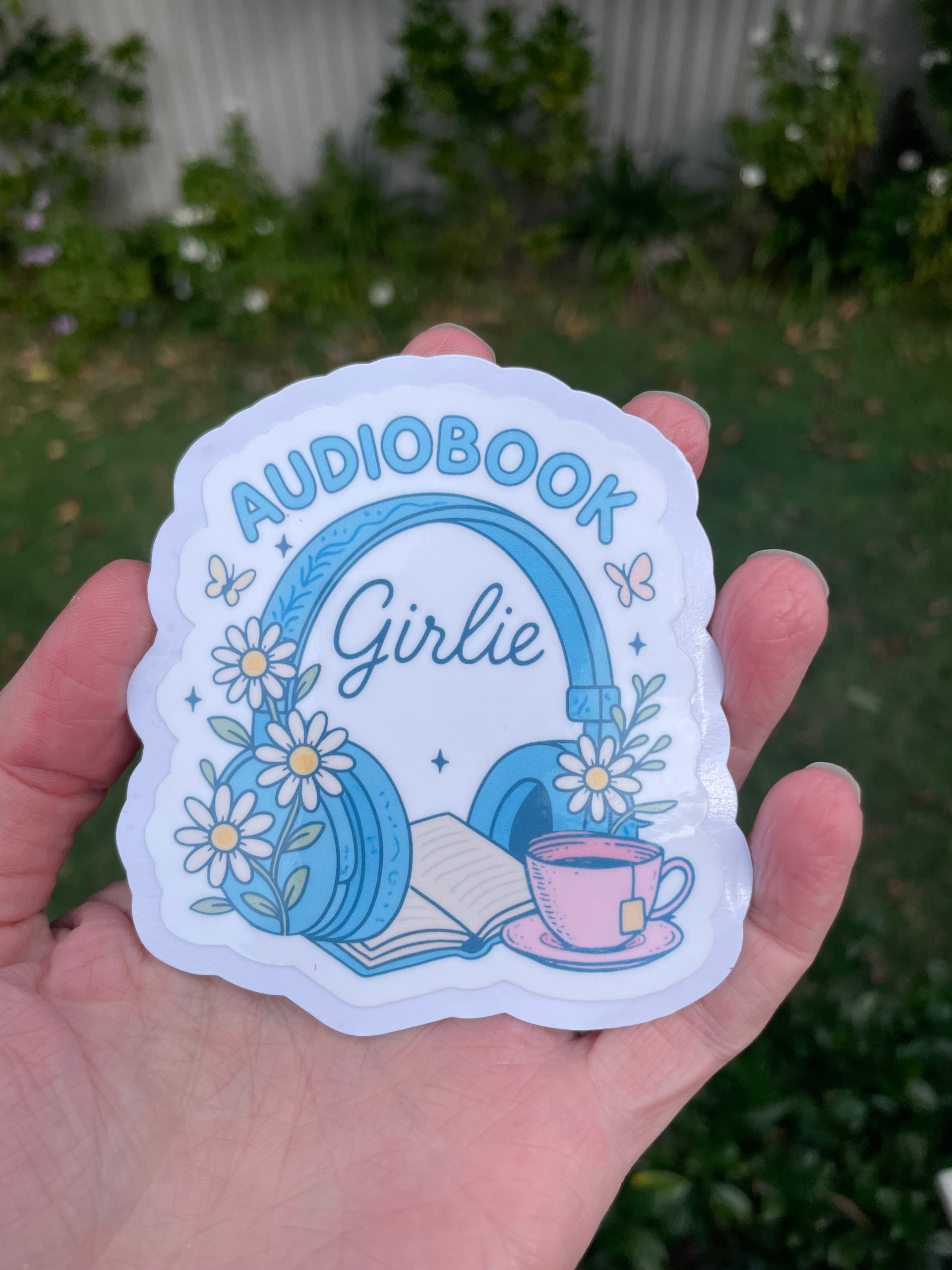 Audiobook Girlie Die Cut Sticker