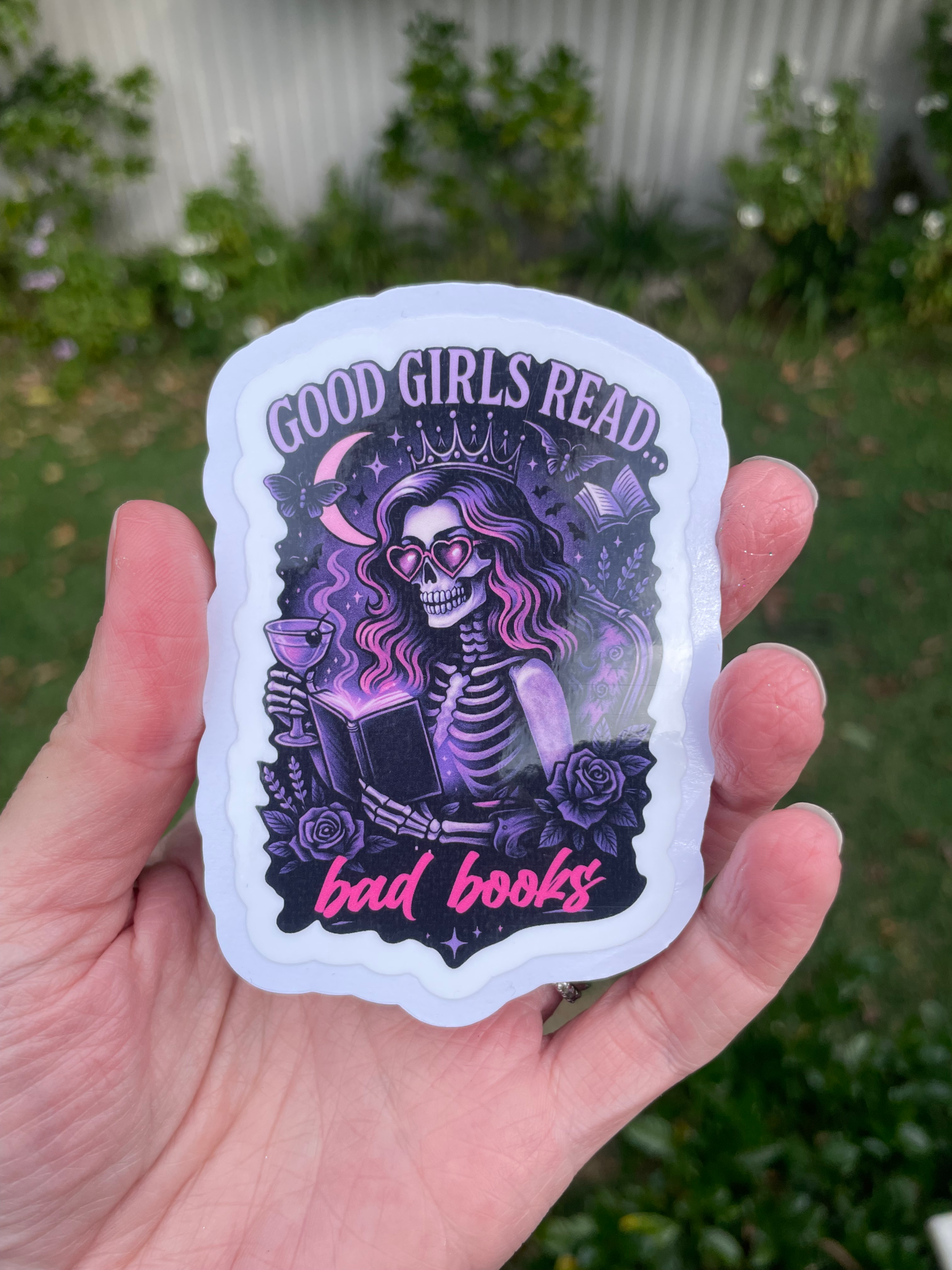 Good Girls Read Bad Books Die Cut Sticker