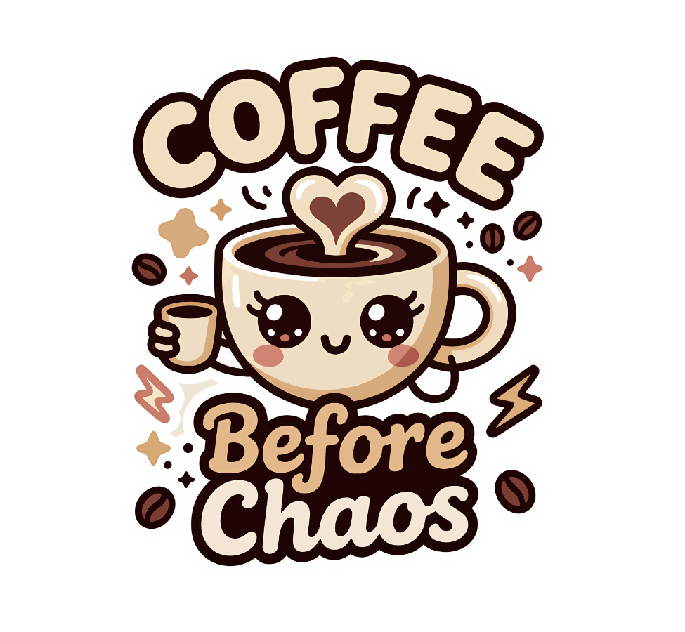 Coffee Before Chaos Die Cut Sticker