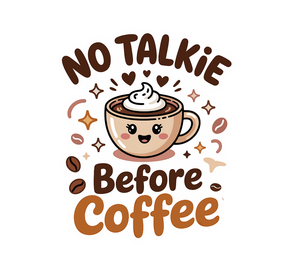No Talkie Before Coffee Die Cut Sticker