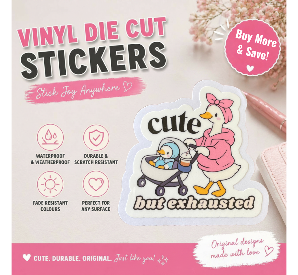 Cute But Exhausted Mama Goose Sticker