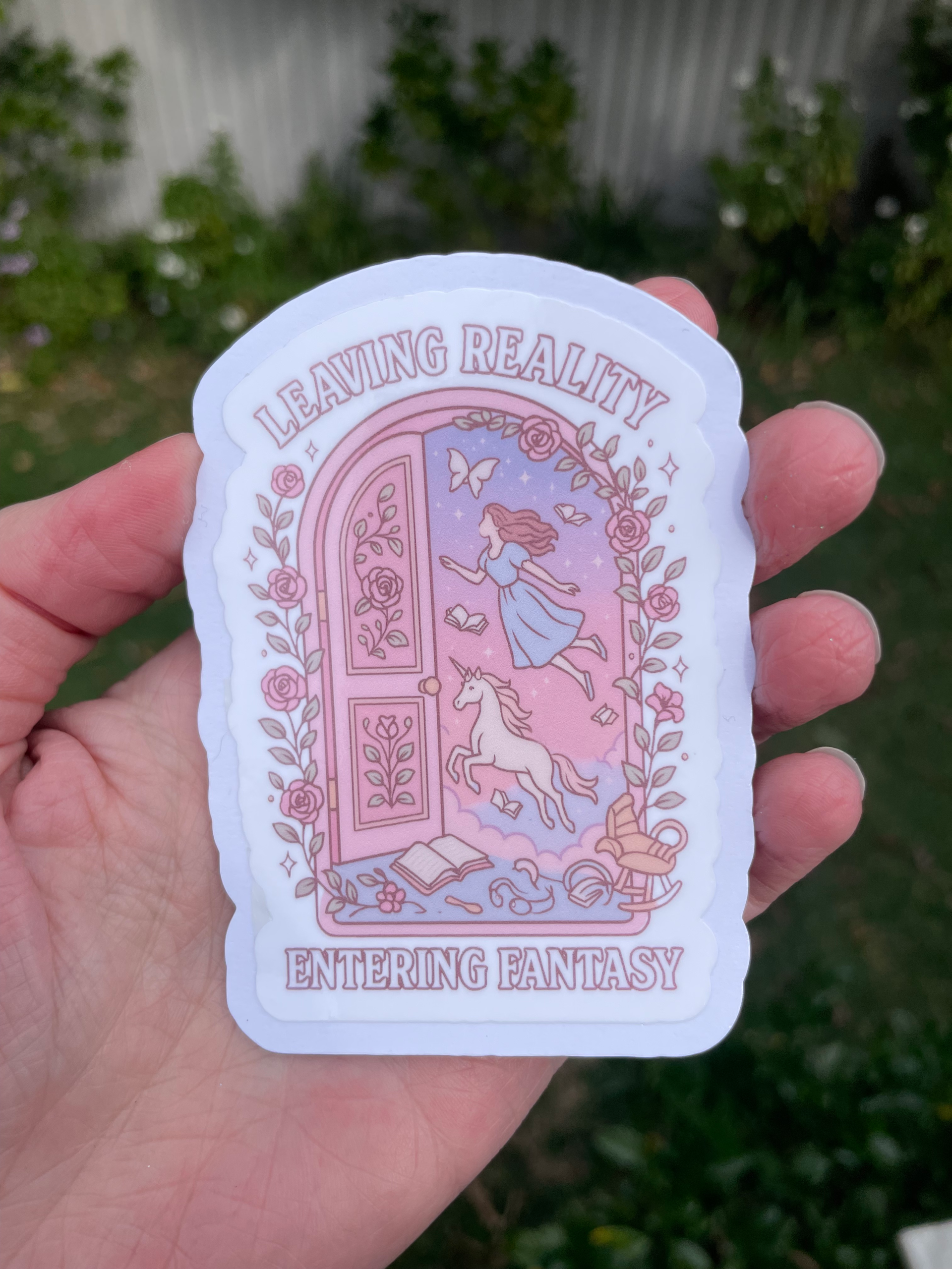 Leaving Reality Entering Fantasy Die Cut Vinyl Sticker