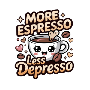 More Espresso Less Depresso Die Cut Sticker
