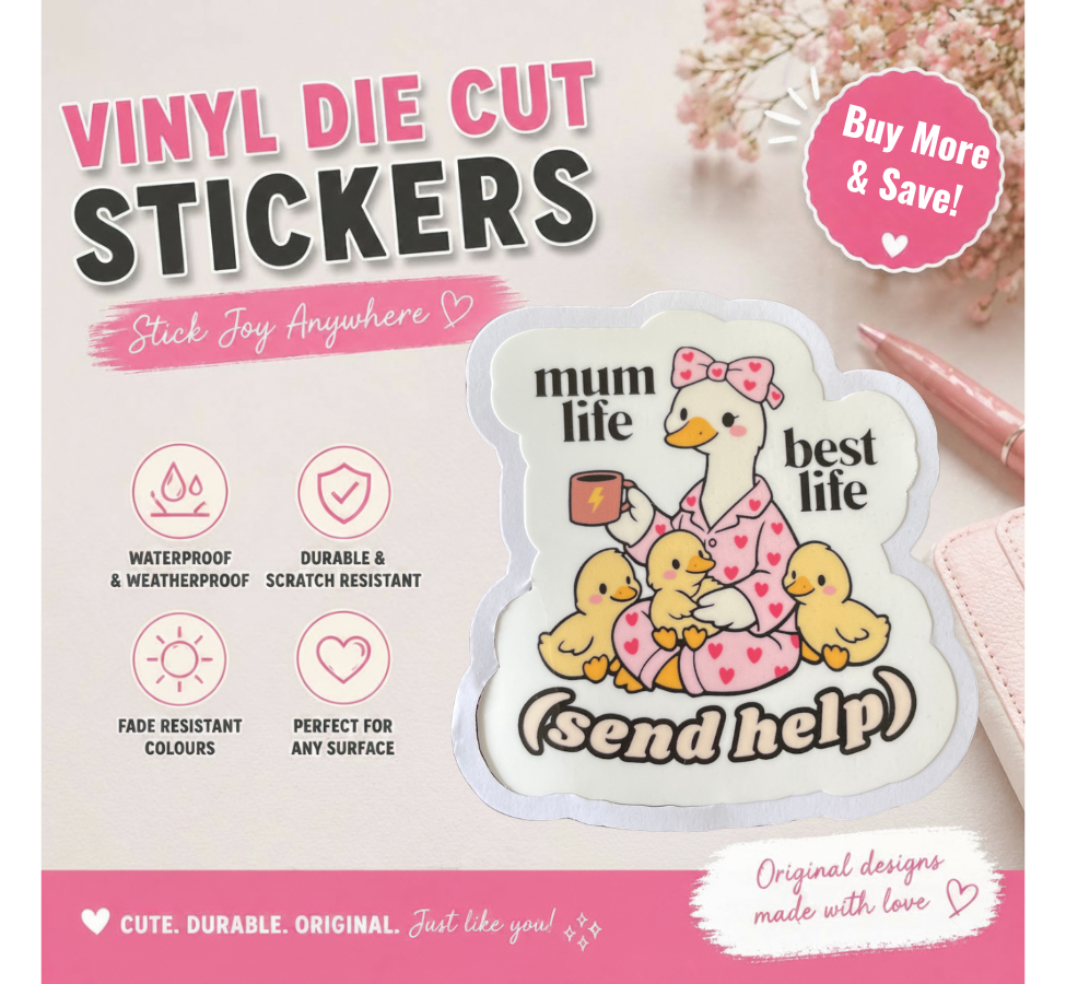 Mum Life Best Life Send Help Mama Goose Sticker