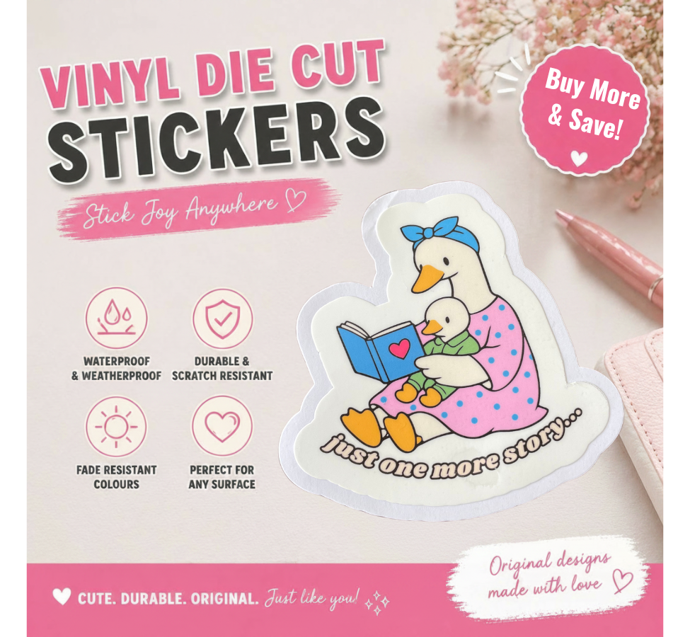 Just One More Story Mama Goose Sticker