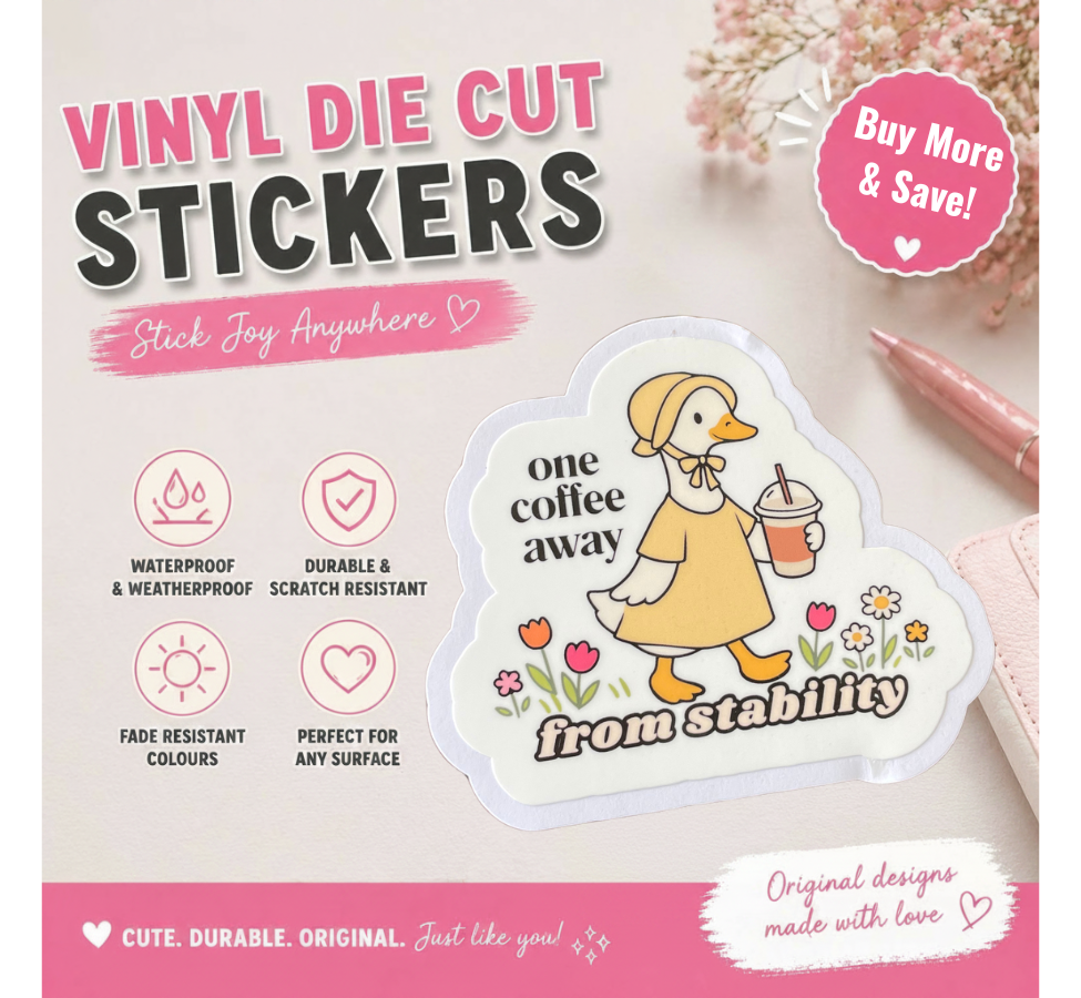One Coffee Away From Stability Mama Goose Sticker