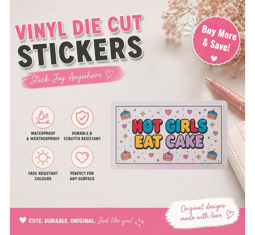 Hot Girls Eat Cake Vinyl Sticker
