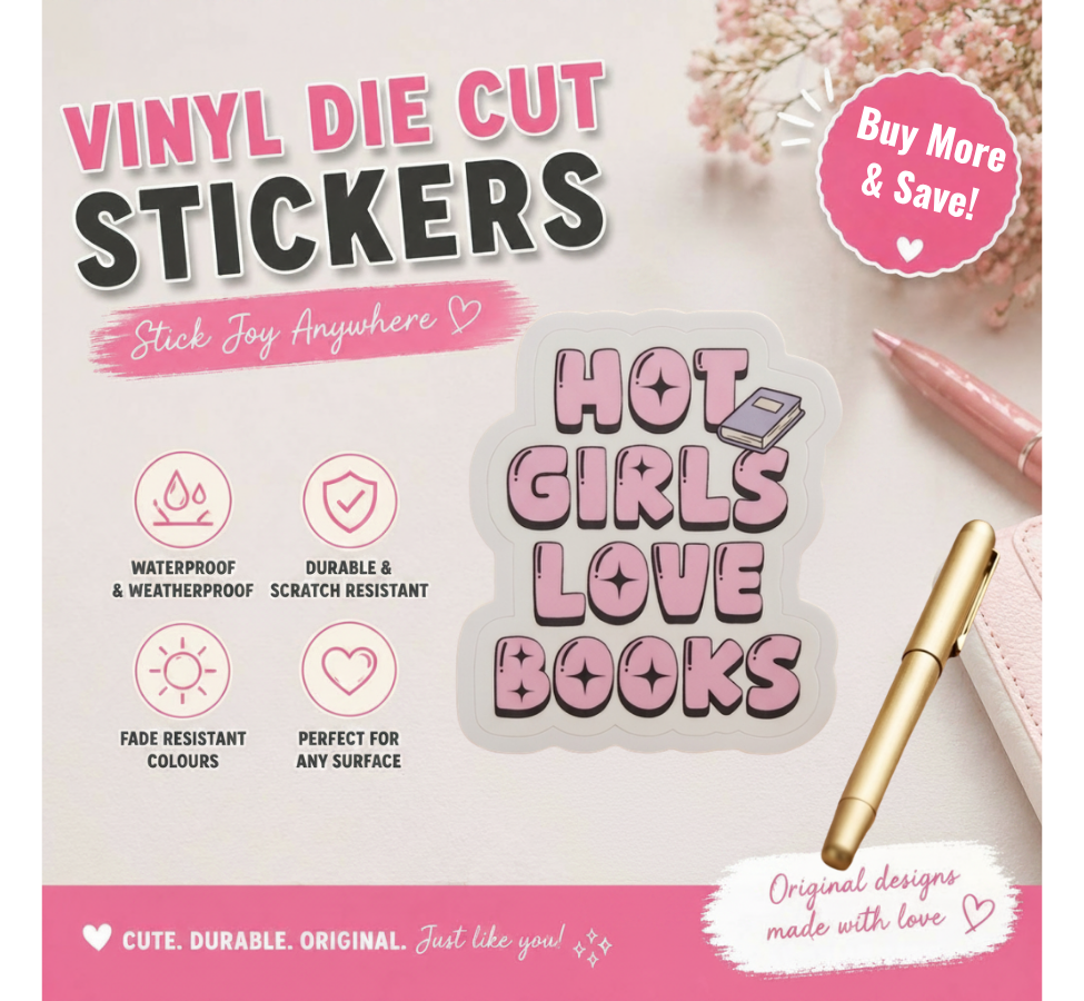 Hot Girls Love Books Vinyl Sticker