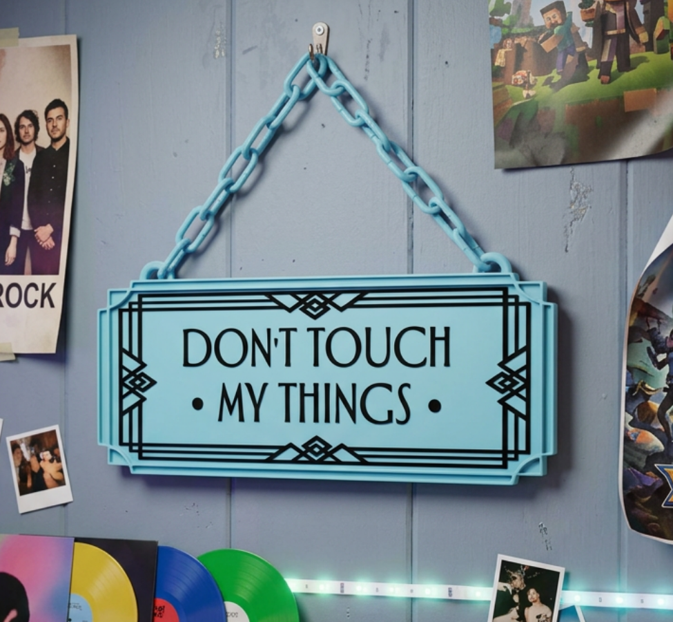 Don't Touch My Things Art Deco Hanging Sign