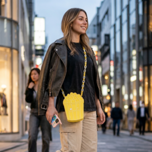 Popcorn Bucket Crossbody Handbag